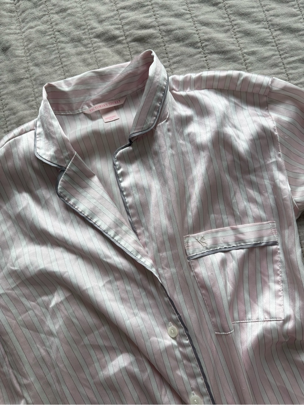 Victoria's Secret Pink Striped Satin Pajama Dress